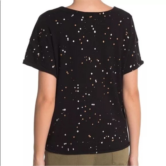 Splendid Metallic Splatter Paint Cropped Tee size small - Picture 2 of 7